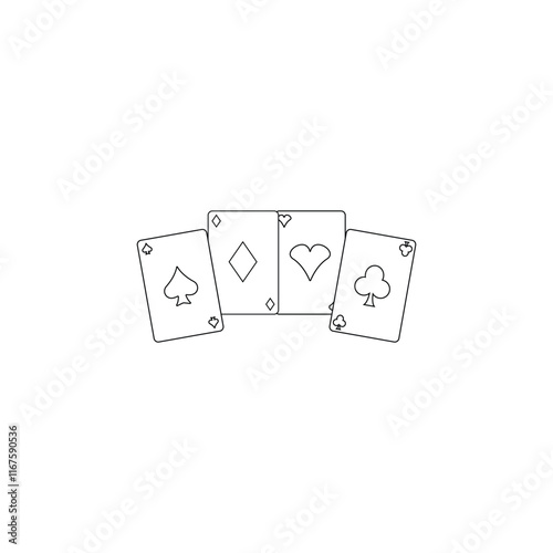 Classic Playing Card Icon for Game Design