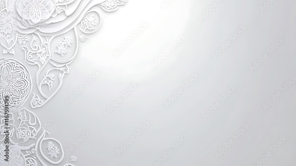 Elegant White Floral Design Background With Copy Space Elegant White Floral Design Background With Copy Space
