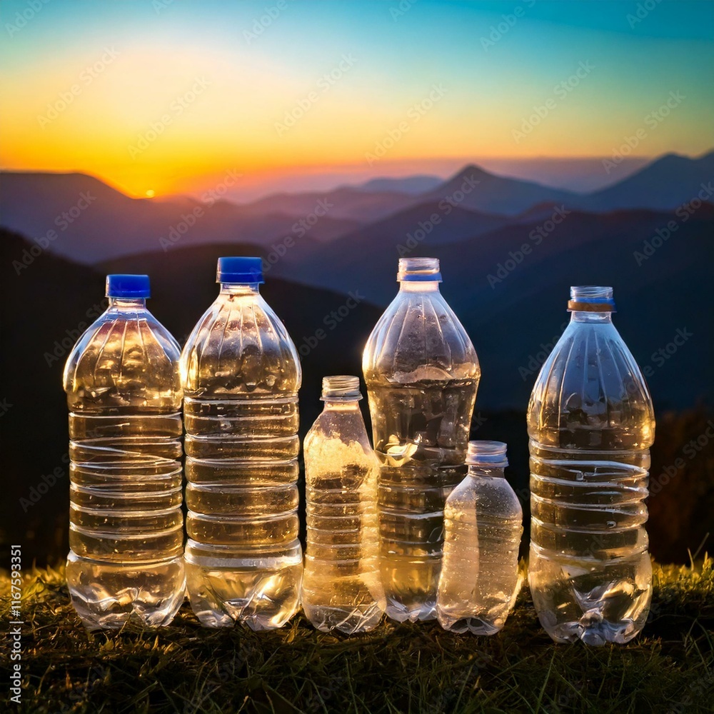 waste plastic water bottles