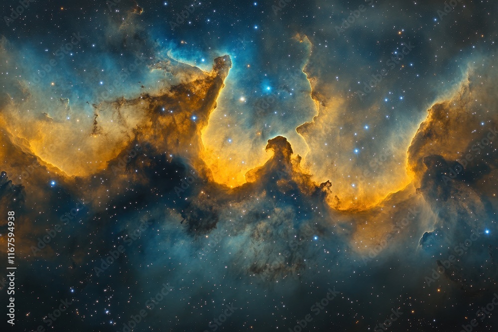 Vibrant cosmic clouds illuminate the night sky in a stunning display of stellar formations and distant galaxies Vibrant cosmic clouds illuminate the night sky in a stunning display of stellar formations and distant galaxies