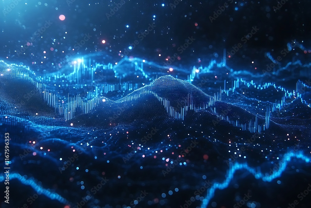 Fototapeta premium Blue Futuristic Energy Pattern Background