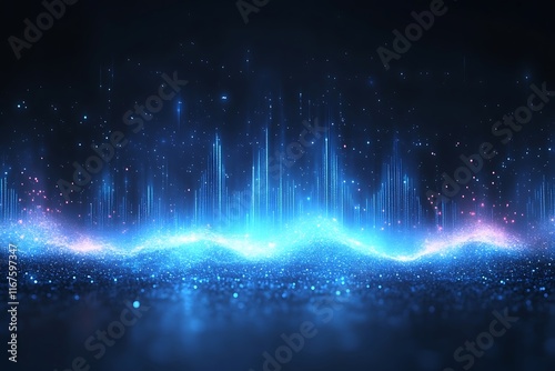 Blue Cosmic Wave Night Scene
