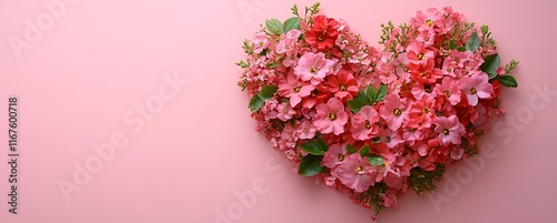 Heart-shaped arrangement of vibrant flowers


