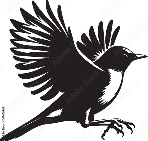  American Robin bird silhouette vector art illustration. American robin bird species vector design. photo