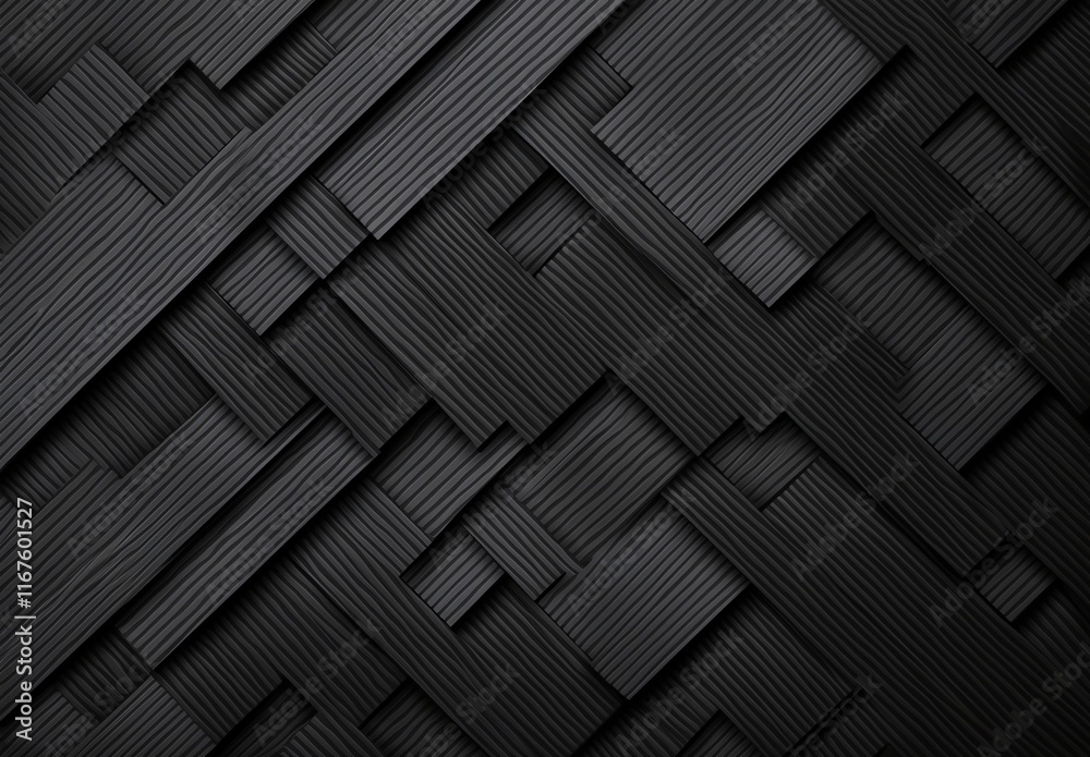 Abstract black textured pattern with overlapping rectangles. Modern geometric design perfect for backgrounds, presentations, and artistic projects. Abstract black textured pattern with overlapping rectangles. Modern geometric design perfect for backgrounds, presentations, and artistic projects.