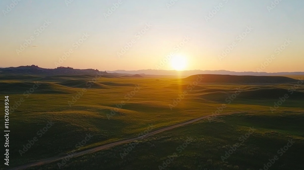 Aerial View of Scenic Landscape During Golden Hour Aerial View of Scenic Landscape During Golden Hour