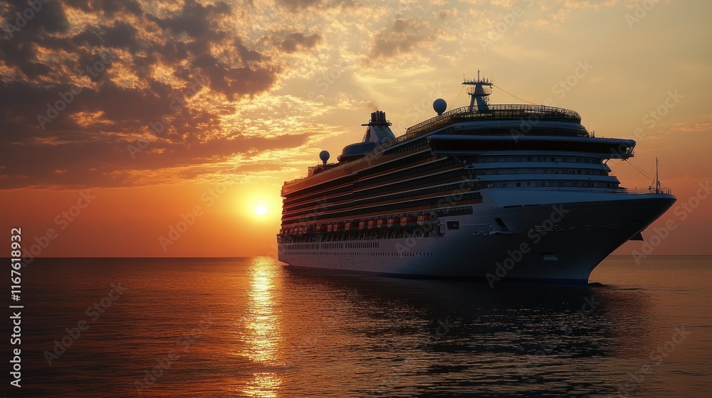 Majestic Cruise Ship at Sunset Majestic Cruise Ship at Sunset