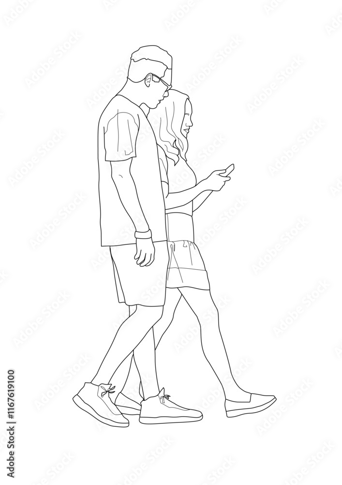 couple walking couple walking