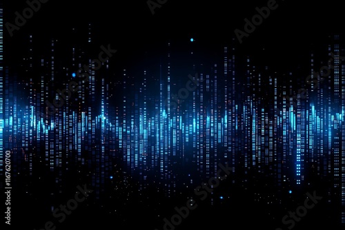 Bright Blue Digital Waveform Background