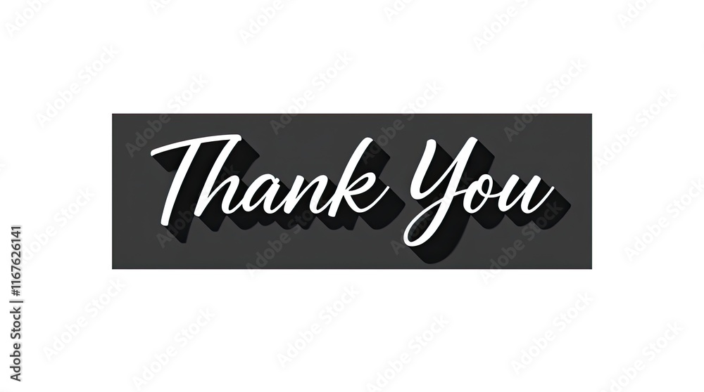 A simple yet elegant thank you banner features a bold and stylish handwritten message, perfect for expressing appreciation at any gathering or event