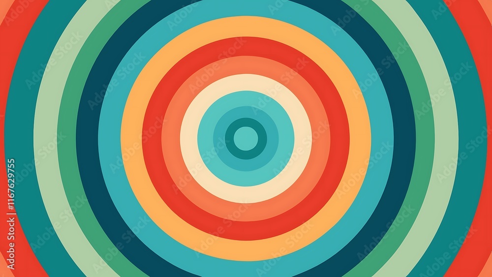 Vibrant Radial Burst Circles with Teal, Coral, and Lime Green for Bold and Dynamic Designs