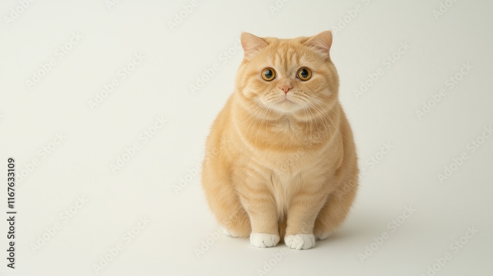 Obraz premium Playful cat portrait studio setting animal photography neutral background close-up view feline behavior