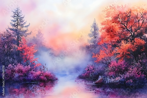 soft pastel watercolor wash in peach and lavender tones 