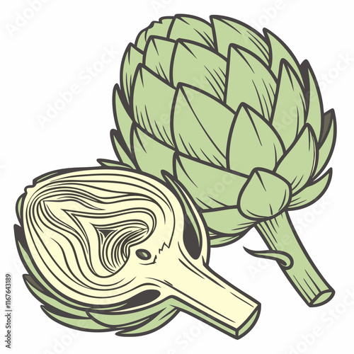 artichoke on a white background