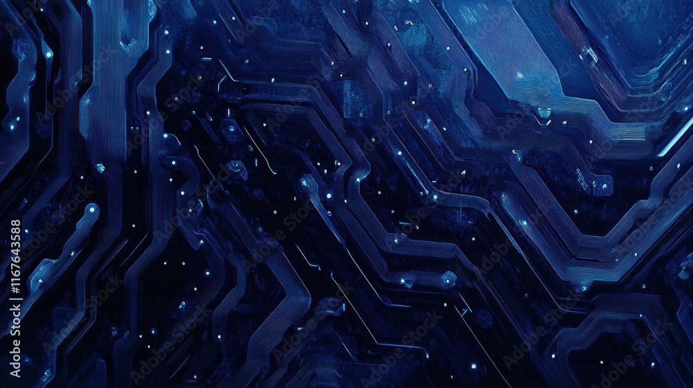 Obraz premium Abstract blue circuit board texture.