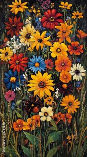 Vibrant flower garden showcasing colorful blooms in springtime