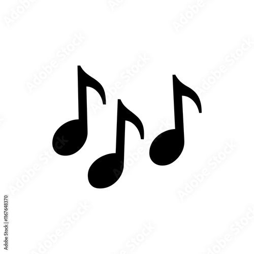 music notes icon, Music note doodles. Set of musical melody symbols. Hand-drawn illustrations,