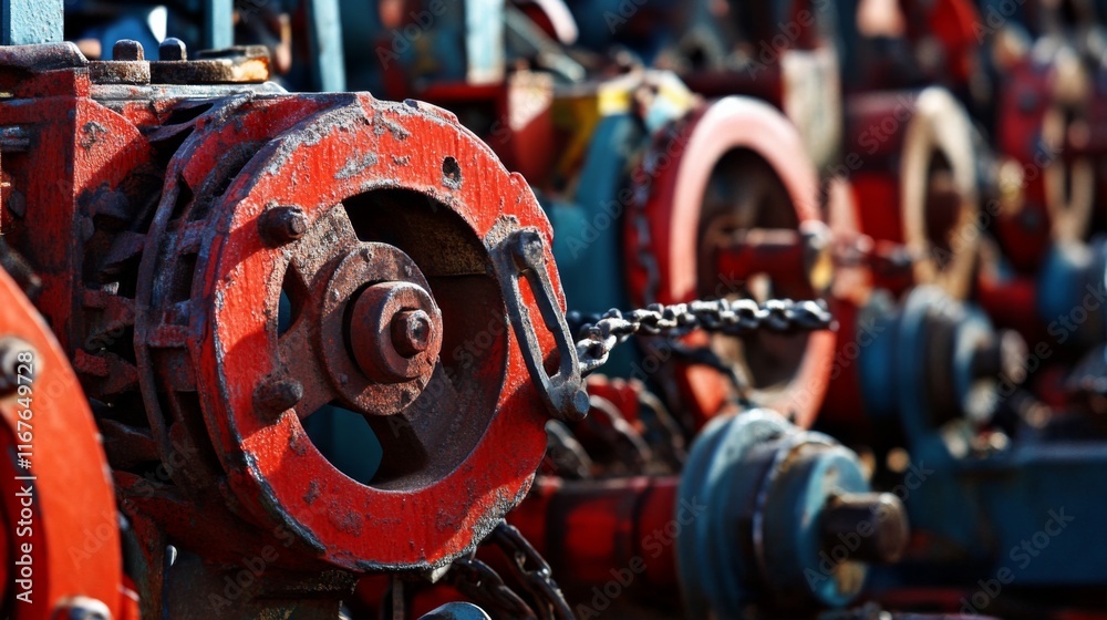 Fototapeta premium Machinery in Early Morning Light at Market
