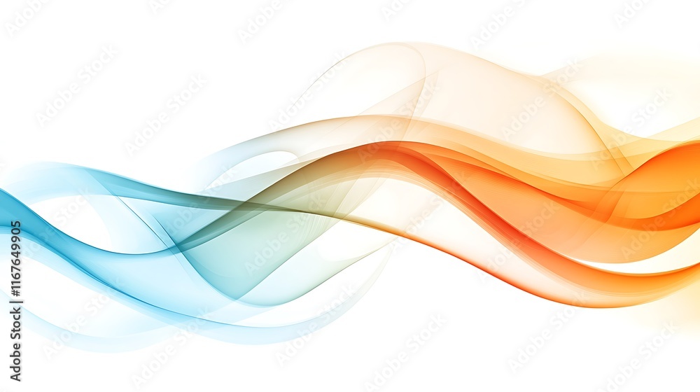 Obraz premium Abstract Blue Orange Swirling Wave Design