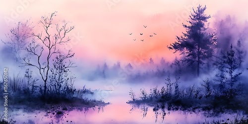 soft pastel watercolor wash in peach and lavender tones 