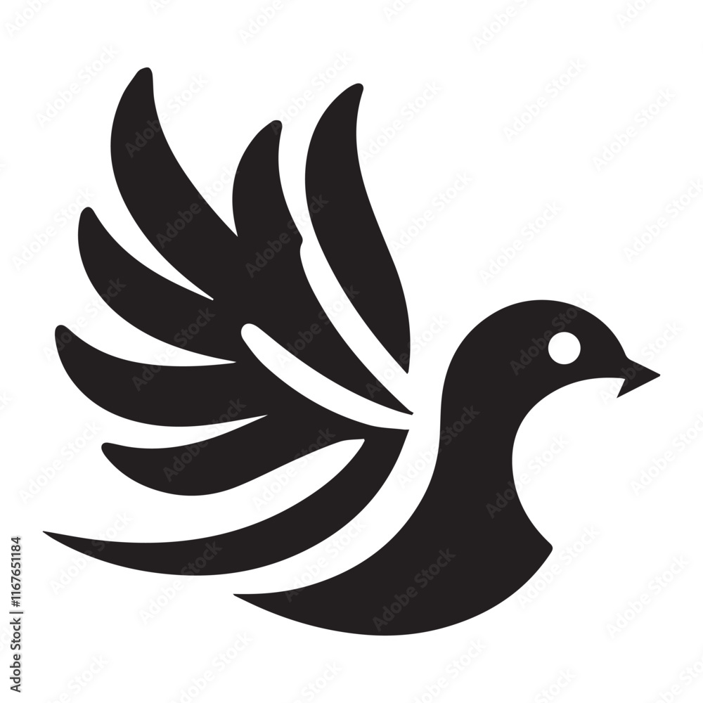 Silhouette of a bird vector icon for logo, and design Silhouette of a bird vector icon for logo, and design