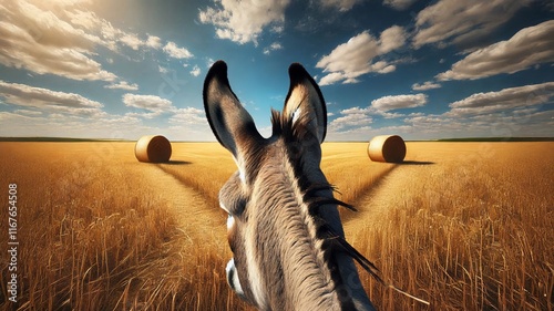 The Confused Donkey in the Barren Field8