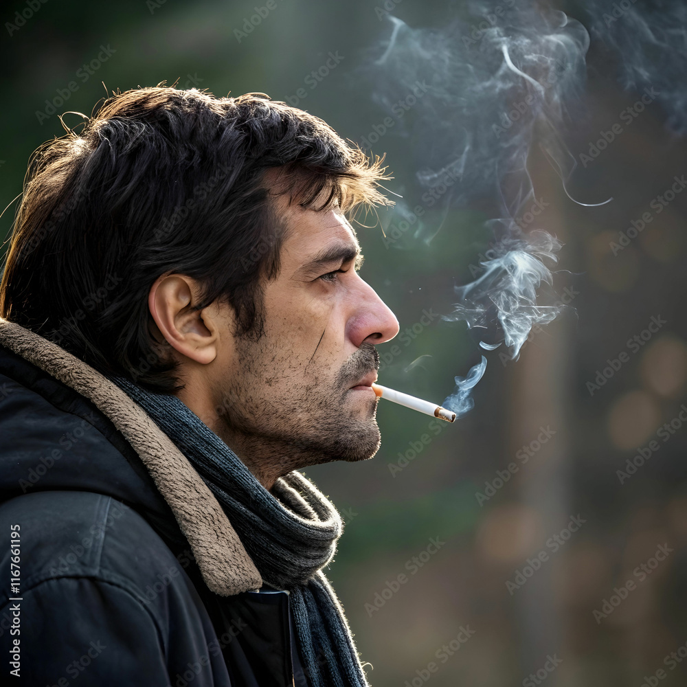 Fototapeta premium world no tobacco day man smoking