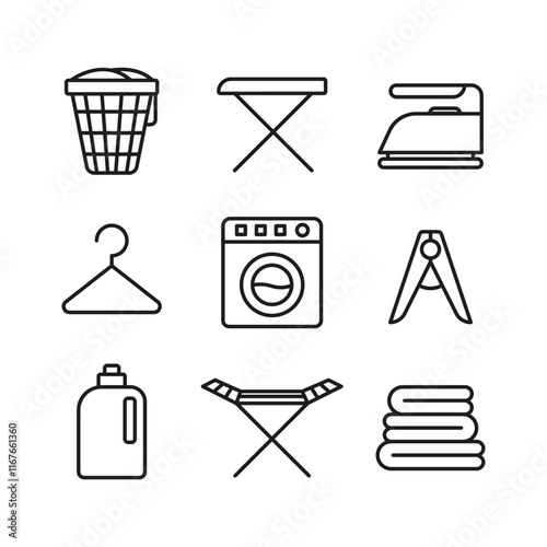 Laundry icon set.