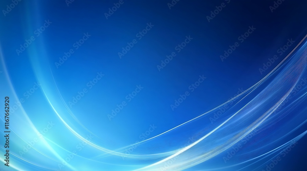 Abstract Blue Swirling Lines Digital Artwork