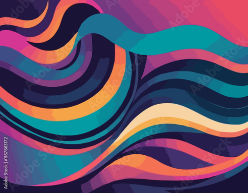 Vector abstract colorful flowing wave lines. Design element for wedding invitation, greeting card