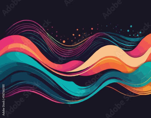 Vector abstract colorful flowing wave lines. Design element for wedding invitation, greeting card