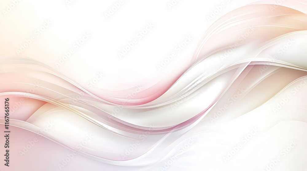 Obraz premium Abstract Pastel Waves Flowing Softly Across White Background