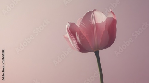 Beautiful pink tulips blooming in a garden during spring season