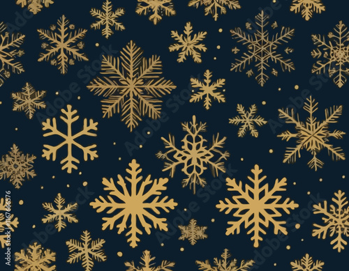 Vector Snowflakes icons. Gold Snowflake. Winter snow. Merry Christmas pattern