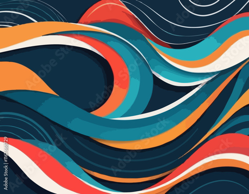 Vector abstract flowing wave lines background. Design element for presentation. website template