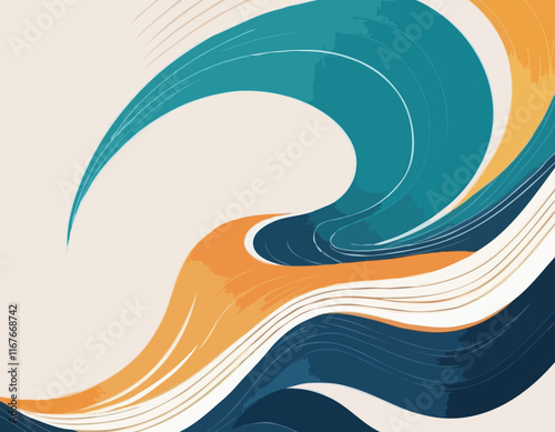 Vector abstract flowing wave lines background. Design element for presentation. website template