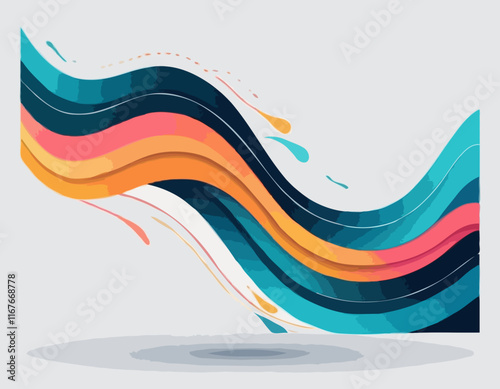 Vector abstract flowing wave lines background. Design element for presentation. website template