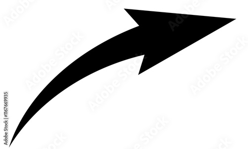 black arrow icon on white background. flat style. arrow icon for your web site design, logo, app, UI. arrow indicated the direction symbol. curved arrow sign.