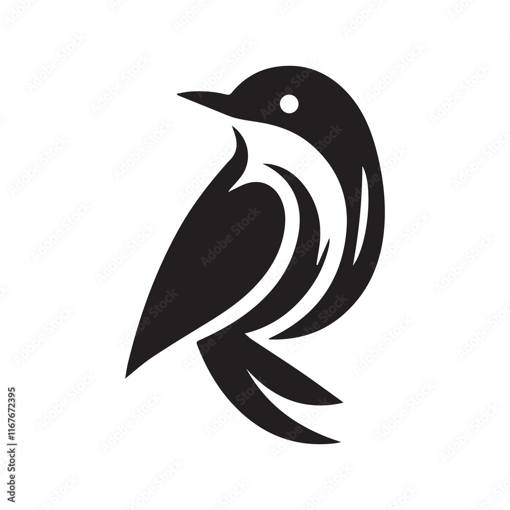 Silhouette of a bird vector icon for logo, and design Silhouette of a bird vector icon for logo, and design