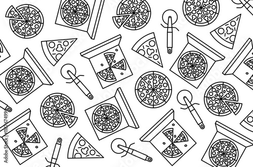 Pizza vector background.