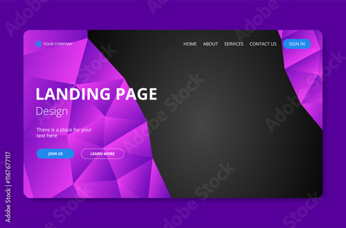 Abstract landing page design.