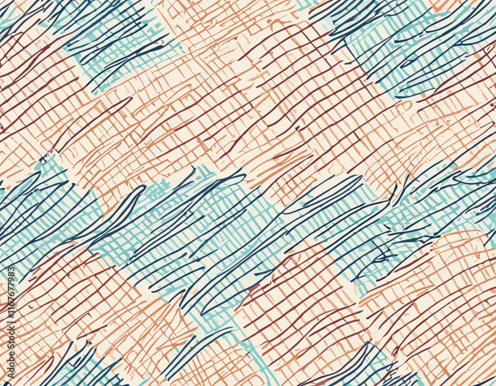 Groovy Checker Line Seamless Pattern. Paper Notebook Texture. Doodle Y2k Style Background Groovy Checker Line Seamless Pattern. Paper Notebook Texture. Doodle Y2k Style Background
