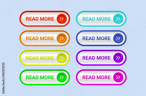 Colorful CTA button set: Read more.