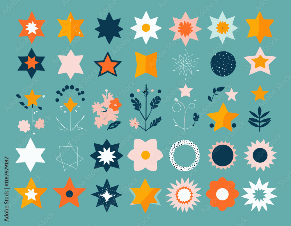 Minimalist Vector Geometric Shapes Set. Modern Symbols, Labels and Icons. Stars, Flowers and Circles with ZigZag Edge Minimalist Vector Geometric Shapes Set. Modern Symbols, Labels and Icons. Stars, Flowers and Circles with ZigZag Edge