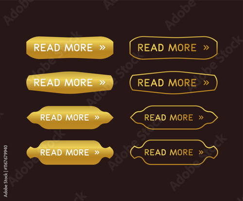 Golden CTA button set: Read more.