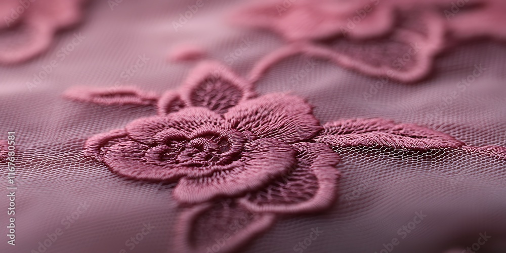 Obraz premium Vintage valentine-inspired lace patterns on a soft pink surface