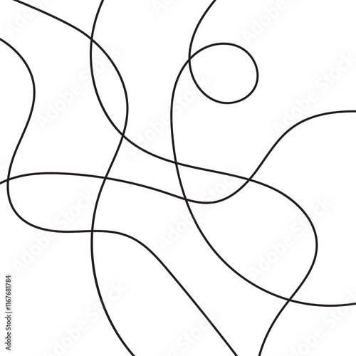 Random chaotic lines forming abstract tangled texture – vector illustration