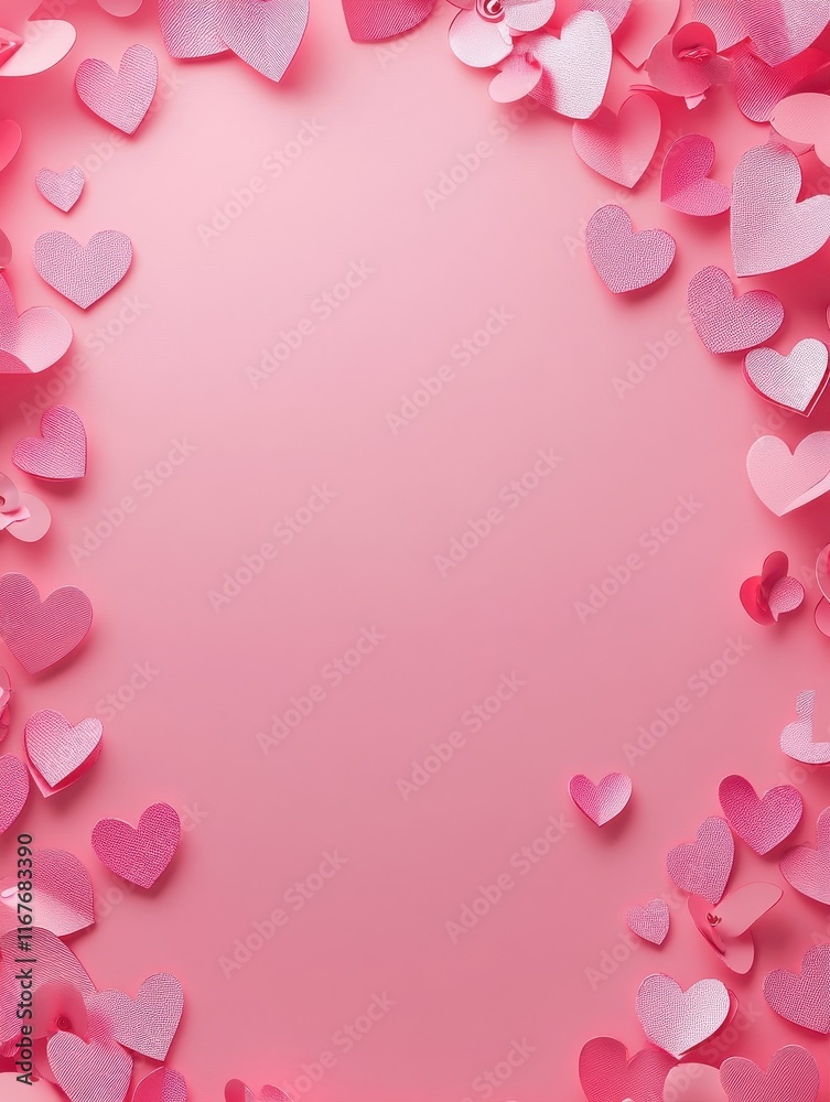 Valentine's day pink background, Cute love banner or card. Place for text Valentine's day pink background, Cute love banner or card. Place for text