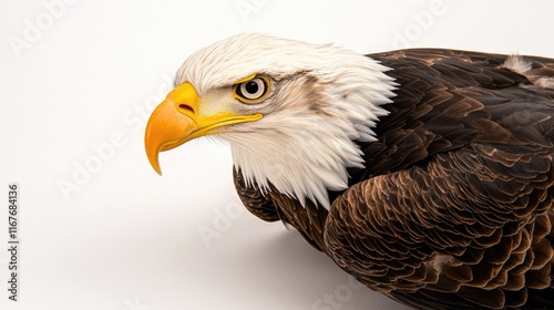 Eagle close-up portrait studio wildlife photography neutral background eye-level nature conservation awareness photo