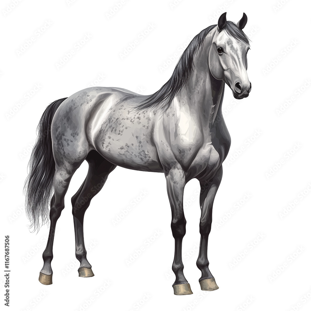 Obraz premium Grey horse illustration